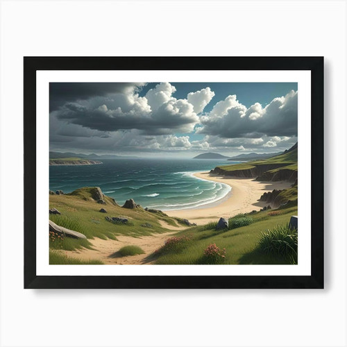 Irish coast art print framed - irish,