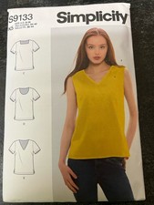 SIMPLICITY UNCUT SEWING PATTERN S9133 VEST CAMISOLE TOP BLOUSE 5 SIZES 8-16