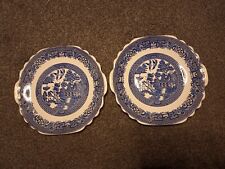 2 x Vintage Old Willow 10.5 Inch Dinner Plate Swinnertons Staffordshire VGC