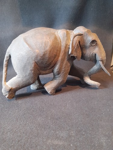 Antique carved wooden elephant - carved,
