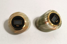 Vintage Onyx Digital Desk Clocks Paperweight Pair Stone Clocks Need Attention