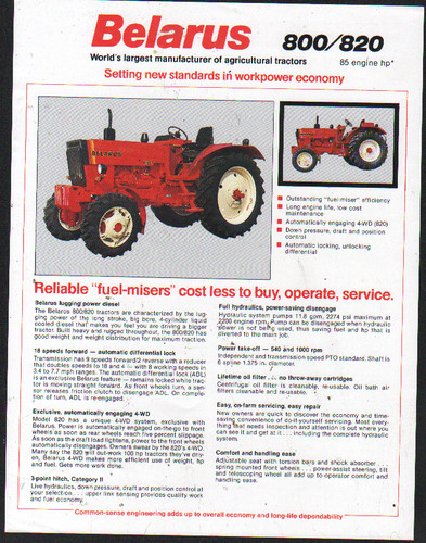 Belarus 800 and 820 - ,, 85hp