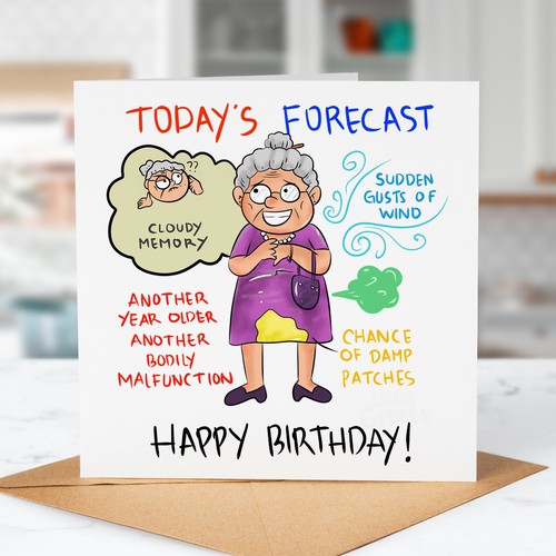 Funny birthday card bodily - birthday,