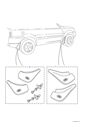 Land rover kit front mudflaps - front,