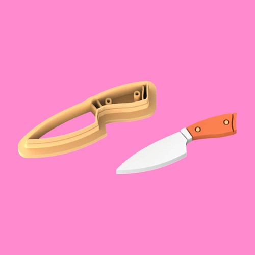 Chef knife clay - clay, cutter