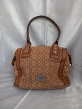 Ladies Fossil Fabric Handbag With Leather Trim - Excellent Condition