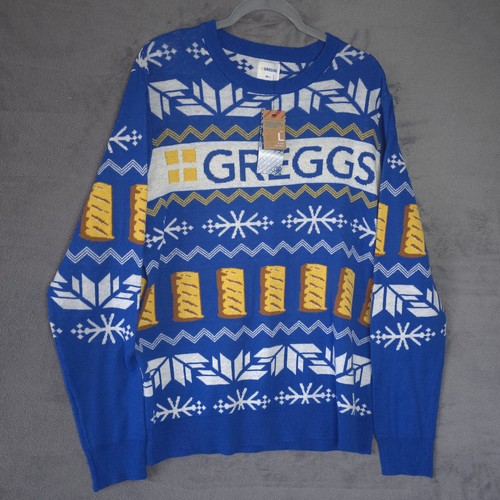 Greggs jumper mens large blue - greggs,
