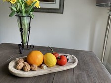 39cm Wooden Oval Bowl Serving