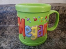 Name: MEGAN Personalized Kids Childs Mug Cup Plastic 10oz. 3D John Hinde
