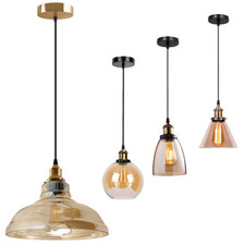 Modern Amber Glass Pendant