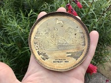 1924 BRITISH EMPIRE EXHIBITION WEMBLEY UNITY BRIDGE WEST BRASS PIN DISH KINCO