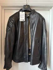 Belstaff Outlaw Black Leather Centenary Pro Motorcycle Jacket 36750G Large