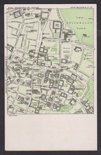 VINTAGE POSTCARD GEOGRAPHICAL MAP OF OXFORD,OXFORDSHIRE,