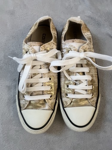 Gold white metallic - , converse