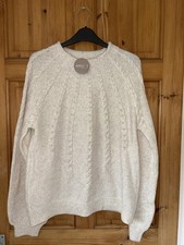 BNWT WOMENS APRICOT IVORY CABLE / PEARL  JUMPER SIZE UK 12 rrp £35