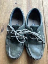 Sebago Docksides Green Leather UK 6 Wide