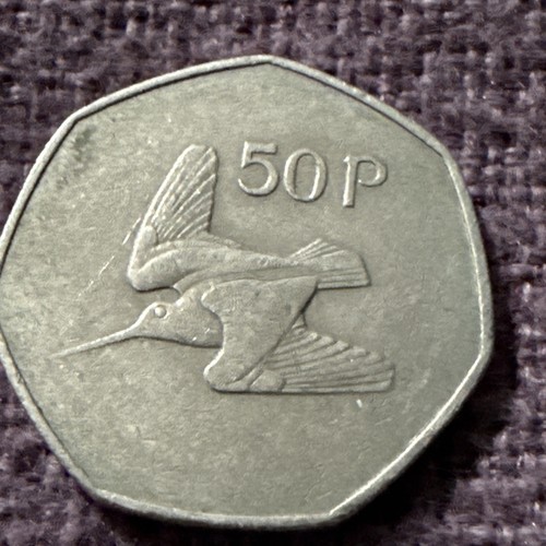 Irish 50p coin pingin - irish, pingin/harp
