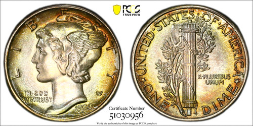 1939 gem toned - 1939, mercury