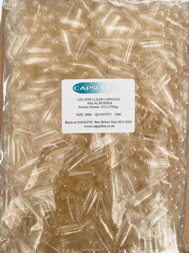 Empty clear capsule gelatine - clear,