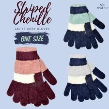 Ladies Womens Super Soft Cosy Warm Winter Thermal Knitted Cuffed Chenille Gloves