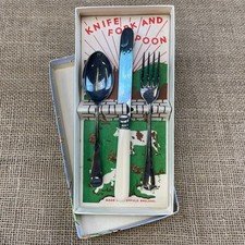 VINTAGE J.L.LTD JAMES LODGE SHEFFIELD E.P.N.S CHILDS KIDS SPOON FORK CUTLERY SET