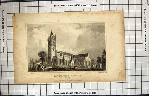 Antique old print engraving - old,