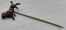 LOVELY ANTIQUE DOG STICK PIN TIE LAPEL