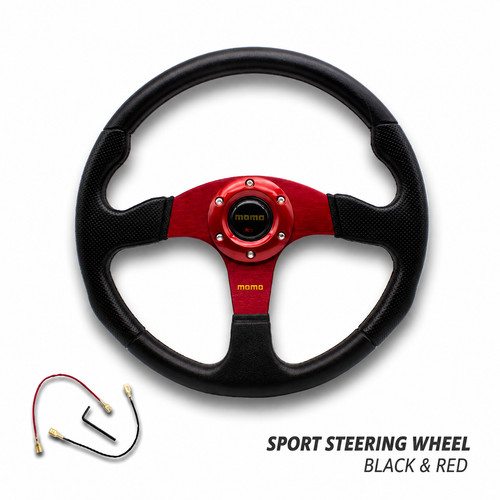 Black red sport steering - black,