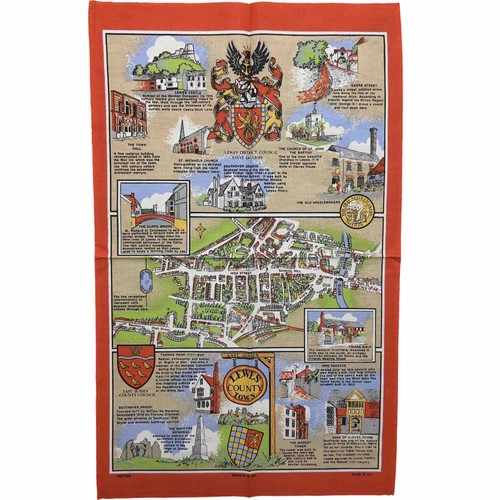 Lewes county cotton tea towel - lewes,
