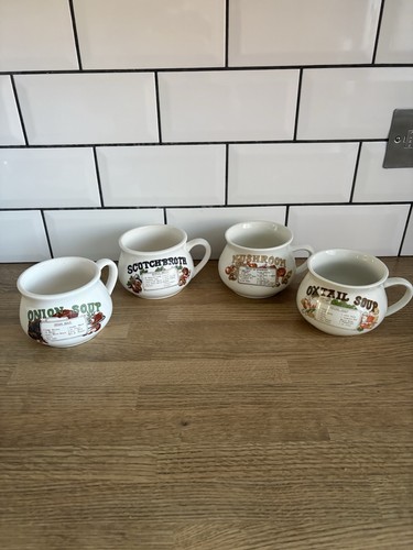 Vintage recipe soup - bowls, set
