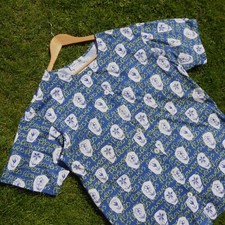 Vintage JAEGER Cotton Jersey Shirt Top Blouse Shacket Floral Print 36” UK 12