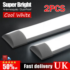 2 Pack 30W LED Strip Lights Batten Tube Light Office Shop Garage Ceiling Lamp
