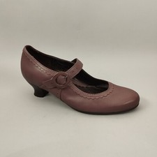 Hotter Mary Jane Shoes Womens 5.5 Dusky Pink Leather Heels Smart Dance Retro 50s