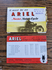 Original 1948 Ariel Motorcycle Range Sales Brochure Square Four / Red Hunter