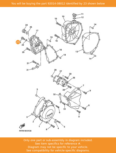 Yamaha bolt button head - button,