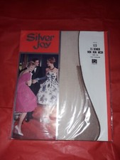 Sliver Joy 15 denier nylon fully Fashioned non run Mesh stockings. Size 9
