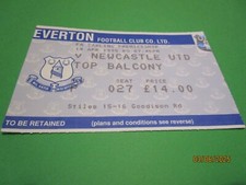 MATCH TICKET STUB : EVERTON  v