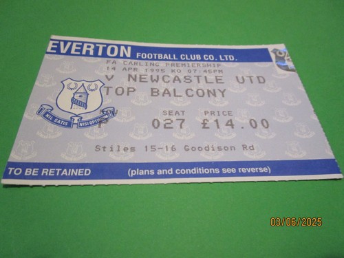Match ticket stub everton v - match,
