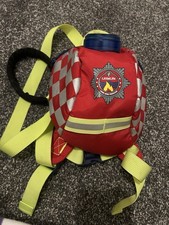 LittleLife Fire & Rescue Toddler Backpack with Safety Rein & Flashing Light
