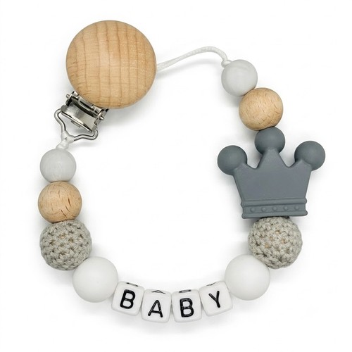 Personalised dummy clip wooden - personalised,