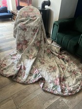 Hamilton McBride Victorian Cabbage Rose Bedspread Throw Cottagecore 246 x 240cm