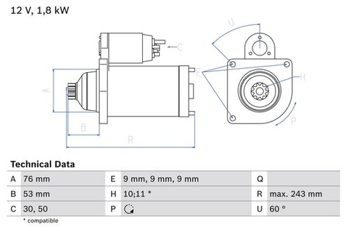 New starter for transporter - new, vw:transporter