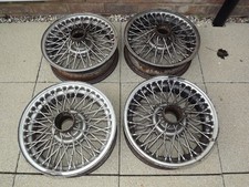 4 x MGB WIRE WHEELS 60 SPOKE 14" X 4.5" PAINTED MG TRIUMPH SET OF 4
