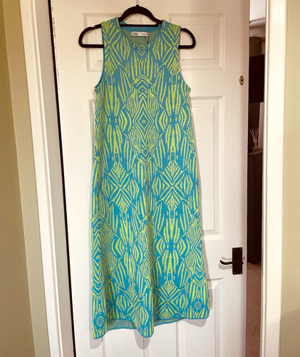 Zara blue green geometric - blue, &