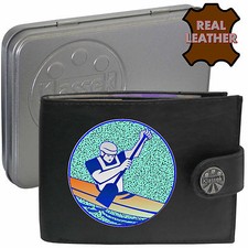 Canoeing Wallet Leather Slalom Canoeist Canoe Sport Kayak Men's Gift Tin RFID