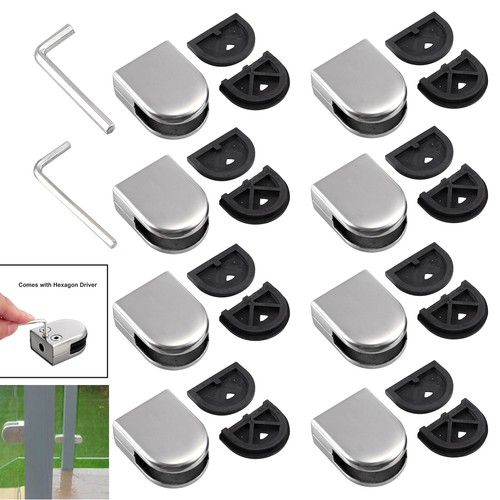 Glass clamp stainless steel - 8x,