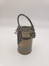 Antique Miniature Copper Milk Pail with Lid & Chain & Handle Good Condition