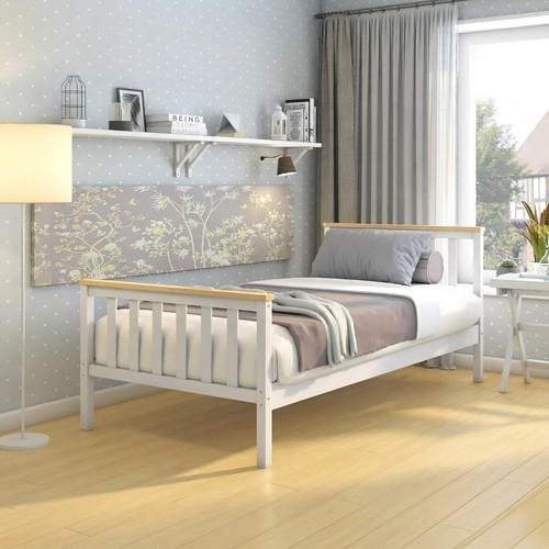 Modern white wood single - white, &