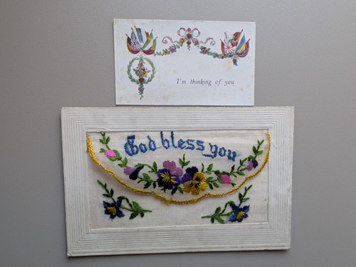 Old silk postcard ww1 - old, god