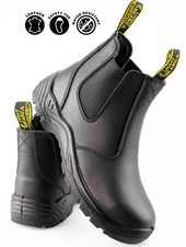 Mens Leather Safety Steel